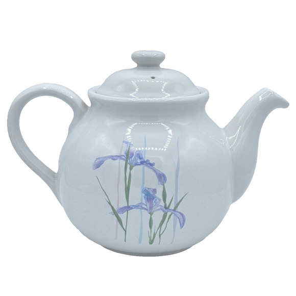 Corelle Coordinates Stoneware Shadow Iris Teapot - Picture 1 of 8
